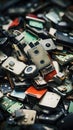 A pile of electronic devices that are all different, AI