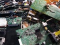 Pile of electronic waste, Motherboard computer and cpu microchips electronic equipment, Printed Circuit Board