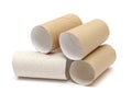 pile of empty rolls of toilet paper isolated on white baclground Royalty Free Stock Photo