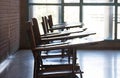 A pile of empty school chairs Royalty Free Stock Photo
