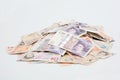 Pile of English bank notes Royalty Free Stock Photo