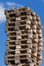 Pile of euro pallets (1) Royalty Free Stock Photo