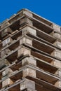Pile of euro pallets (3) Royalty Free Stock Photo