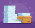 pile files in box Royalty Free Stock Photo