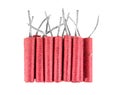 Pile of firecrackers isolated on white background. Firecrackers isolated Royalty Free Stock Photo