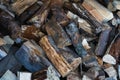 Pile of firewood close up Royalty Free Stock Photo