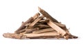 Pile of firewood pieces on white Royalty Free Stock Photo