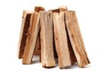 Pile of firewood. Ring, hardwood.