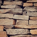 Pile of flat decorative stones. Abstract close up.