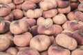 Flat peaches as a background Royalty Free Stock Photo