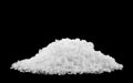 Pile of fluffy white snow isolated on a black background Royalty Free Stock Photo