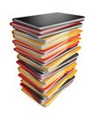 Pile of folders and files. 3D Icon isolated Royalty Free Stock Photo