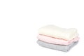 Pile of foldet cloth, isolated on white background. copy space template Royalty Free Stock Photo