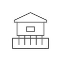 Pile foundation line outline icon