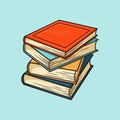 Pile of Four Books Vector Cartoon Illustration Royalty Free Stock Photo