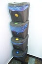 Pile of four waste stackable bins Royalty Free Stock Photo