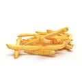 Pile Of French Fries Isolated On White Background. 3D Illustration