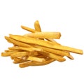 Pile of french fries on a white background,