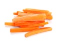 Pile of fresh carrot sticks on white Royalty Free Stock Photo