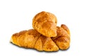 Pile Of Fresh Delicious Homemade Croissants Isolated On White Background