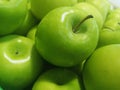 A pile of fresh green apples in the supermarket Royalty Free Stock Photo