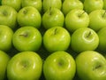 A pile of fresh green apples in the supermarket Royalty Free Stock Photo