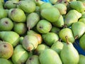 Pile of fresh green pears Royalty Free Stock Photo