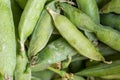 Pile of fresh green peas closeup macro view above Royalty Free Stock Photo