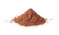 Pile of fresh ground coffee powder isolated on white Royalty Free Stock Photo