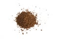 Pile of fresh ground coffee powder isolated on white background Royalty Free Stock Photo