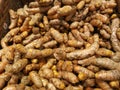 Pile of fresh loose turmeric