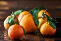 Pile of fresh oranges with leaves still on stem Royalty Free Stock Photo