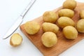 A pile of fresh organic baby potatoes. Royalty Free Stock Photo