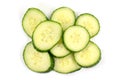 Pile of fresh organic cucumber slices