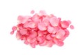 Pile of fresh pink rose petals on white background Royalty Free Stock Photo