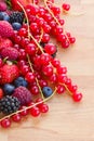 Pile of fresh red berries on table Royalty Free Stock Photo