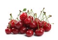 Pile of fresh ripe cherries with water drops on white background Royalty Free Stock Photo
