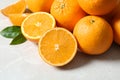 Pile of fresh ripe oranges on background Royalty Free Stock Photo