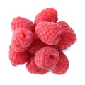 Pile of fresh ripe raspberries isolated on white Royalty Free Stock Photo
