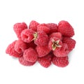 Pile of fresh ripe raspberries isolated on white Royalty Free Stock Photo