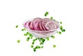 Sliced Red Onion or Purple Onion Rings Isolated Royalty Free Stock Photo