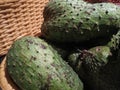 pile of fresh soursop fruit in a basket