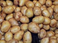 Macro of raw whole potatoes