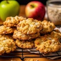 apple crumble cookies on cooling rack