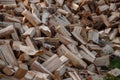 Pile of Freshly Chopped Firewood for Woodstove Heating or Campfire Use Royalty Free Stock Photo