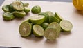 Pile of freshly cut lime