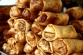 Pile of freshly fried monggo sprout rolls