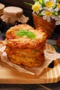 Pile of freshly fried potato cake