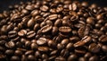 A mound of rich roasted coffee beans. Royalty Free Stock Photo