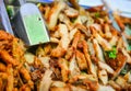 Pile of Fried pork's neck Royalty Free Stock Photo